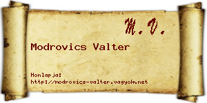 Modrovics Valter névjegykártya